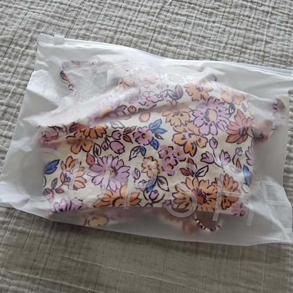 Cupshe Arty Petals Shirred Lace Back Bralette Mid Rise Bikini Set Sz Large NWTS - Picture 16 of 16